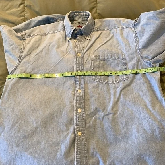 Nordstrom Mens Denim Button Down. Xtra buttons. Size 15R. 100% Cotton.‌‌ - Picture 8 of 11